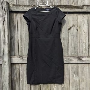 Lands end little black dress cap sleeve wool blend